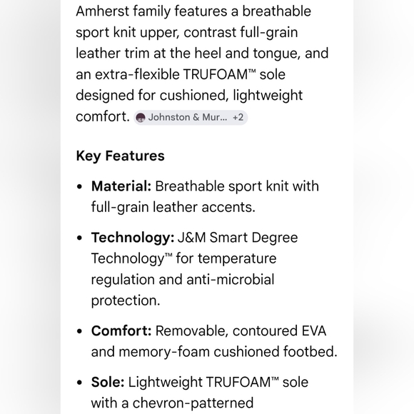 Johnston & Murphy Mens Blue Knit Shoes/Sneakers w/Brown Leather Accent Sz 8- 8.5 - Picture 8 of 9